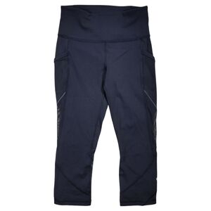 Lululemon Fast As‎ Light Crop Womens 4 Black 19” Capri Leggings Luxtreme Pockets